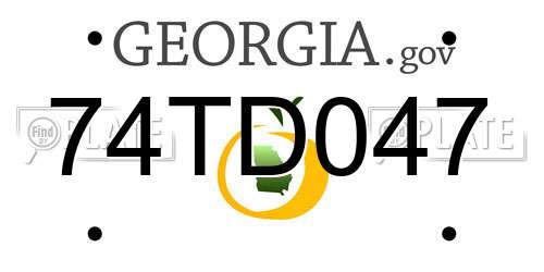 74TD047 Georgia License Plate