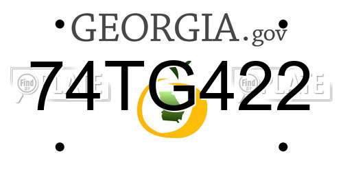 74TG422 Georgia License Plate