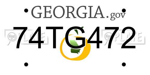74TG472 Georgia License Plate
