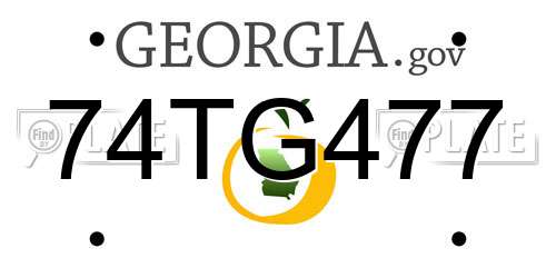 74TG477 Georgia License Plate