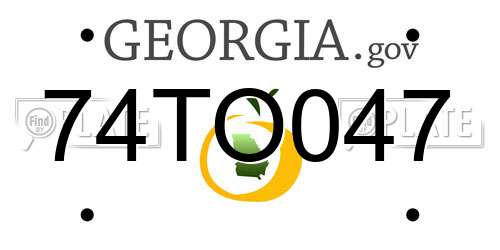 74TO047 Georgia License Plate