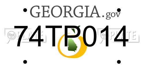 74TP014 Georgia License Plate
