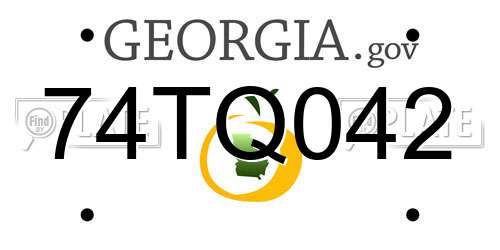 74TQ042 Georgia License Plate