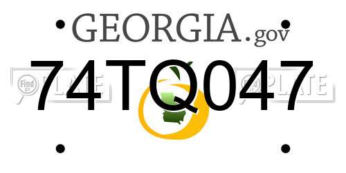 74TQ047 Georgia License Plate