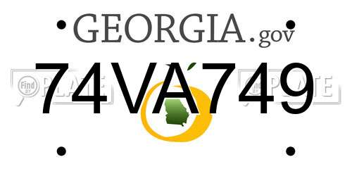 74VA749 Georgia License Plate