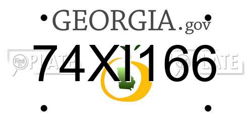 74XI166 Georgia License Plate
