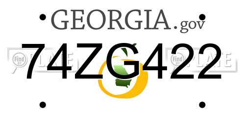 74ZG422 Georgia License Plate
