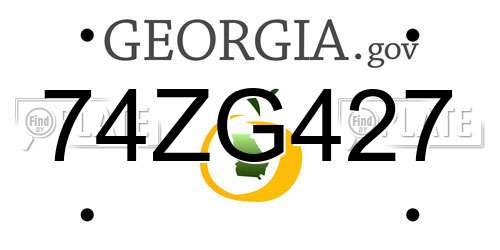74ZG427 Georgia License Plate