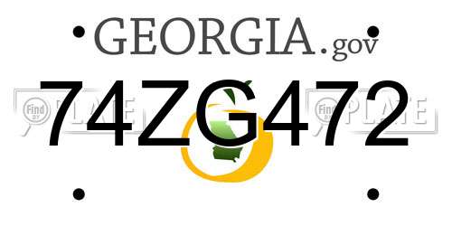74ZG472 Georgia License Plate