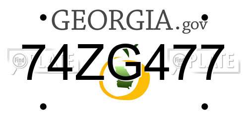 74ZG477 Georgia License Plate