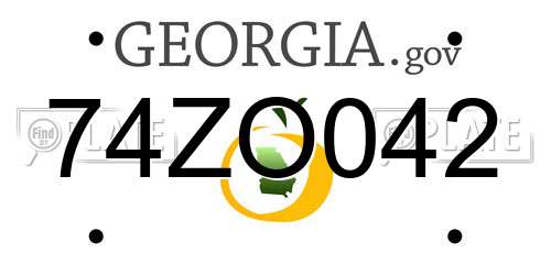 74ZO042 Georgia License Plate