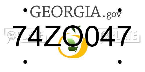 74ZO047 Georgia License Plate