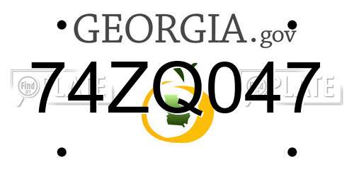 74ZQ047 Georgia License Plate