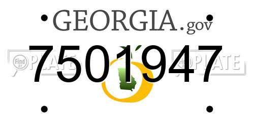 7501947 Georgia License Plate