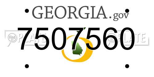 7507560 Georgia License Plate