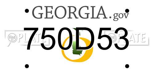 750D53 Georgia License Plate