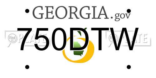 750DTW Georgia License Plate