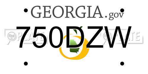 750DZW Georgia License Plate