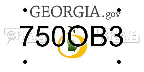 750OB3 Georgia License Plate