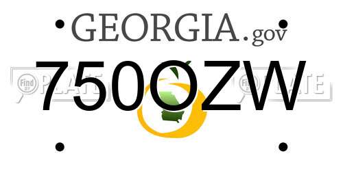 750OZW Georgia License Plate