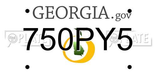 750PY5 Georgia License Plate
