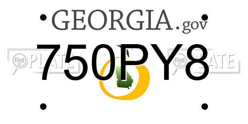 750PY8 Georgia License Plate