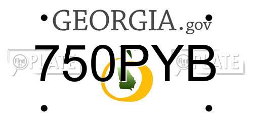 750PYB Georgia License Plate