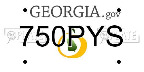 750PYS Georgia License Plate