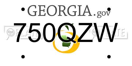 750QZW Georgia License Plate
