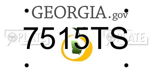 7515TS Georgia License Plate