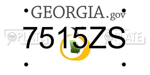 7515ZS Georgia License Plate