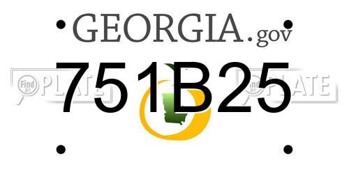 751B25 Georgia License Plate