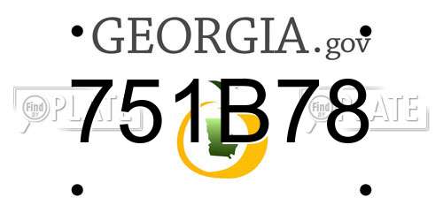751B78 Georgia License Plate