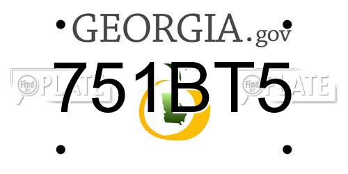 751BT5 Georgia License Plate