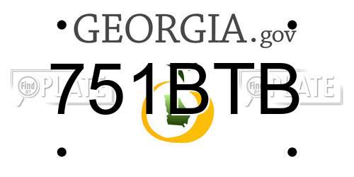 751BTB Georgia License Plate