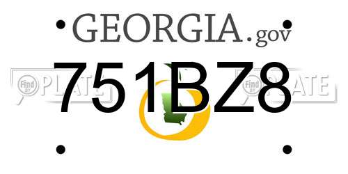 751BZ8 Georgia License Plate
