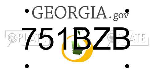 751BZB Georgia License Plate