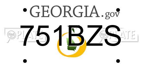751BZS Georgia License Plate