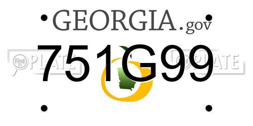 751G99 Georgia License Plate