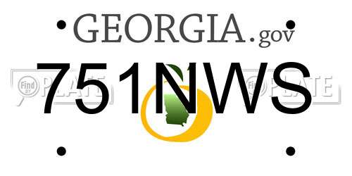 751NWS Georgia License Plate