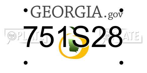 751S28 Georgia License Plate
