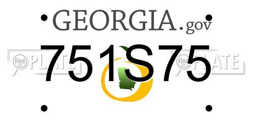 751S75 Georgia License Plate