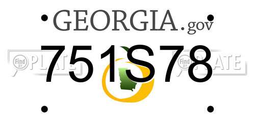 751S78 Georgia License Plate