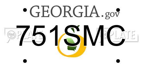 751SMC Georgia License Plate