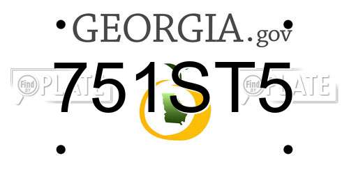 751ST5 Georgia License Plate