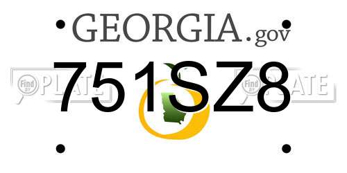 751SZ8 Georgia License Plate