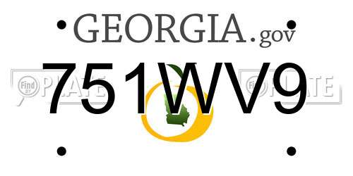 751WV9 Georgia License Plate