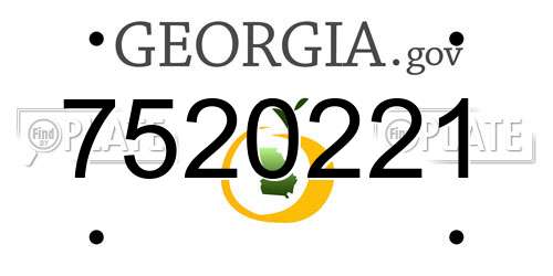 7520221 Georgia License Plate