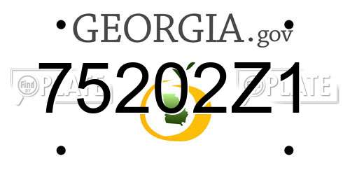 75202Z1 Georgia License Plate