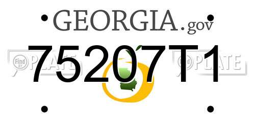 75207T1 Georgia License Plate